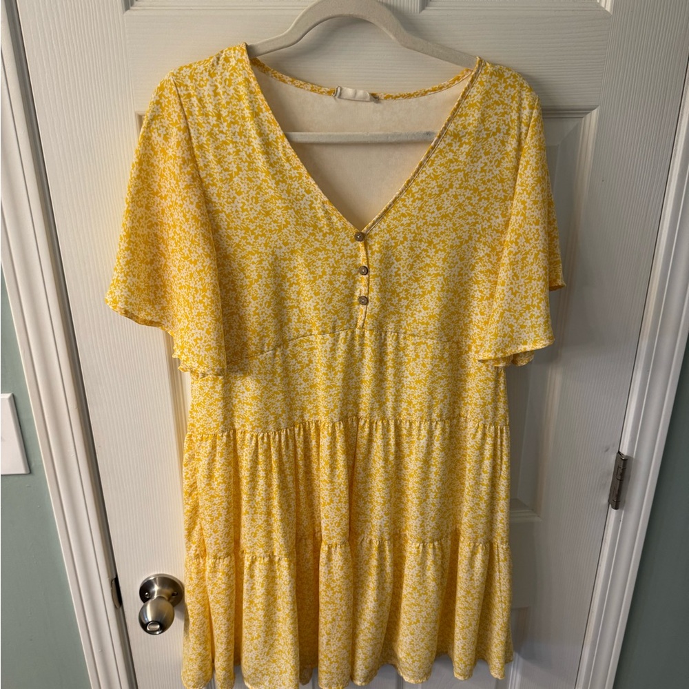 Altar’d State Yellow Floral Button-Down Sundress